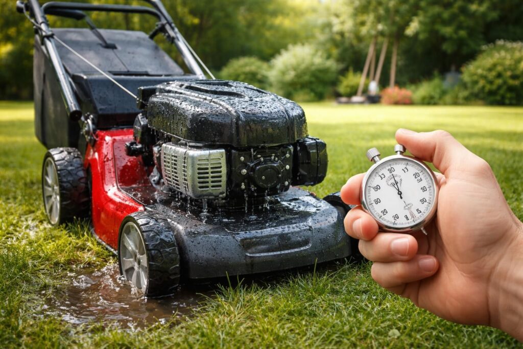 découvrez le délai optimal recommandé avant de redémarrer un moteur de tondeuse noyé pour éviter tout dommage et assurer un fonctionnement efficace.